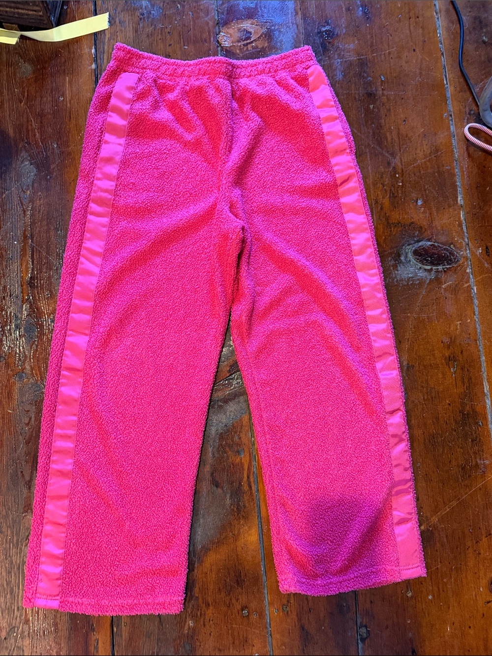 Anthropologie Pink Terry Track Pants with Grosgrain Side Stripes